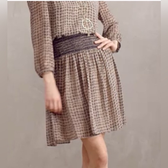 ANTHROPOLOGIE Daytripper Callista Lined Smock Waist Dress by VANESSA VIRGINIA - Picture 3 of 10